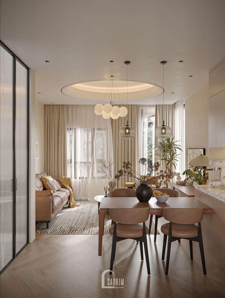 Thiết kế nội thất phòng bếp phong cách Scandinavian tại nhà phố Thái Hà
